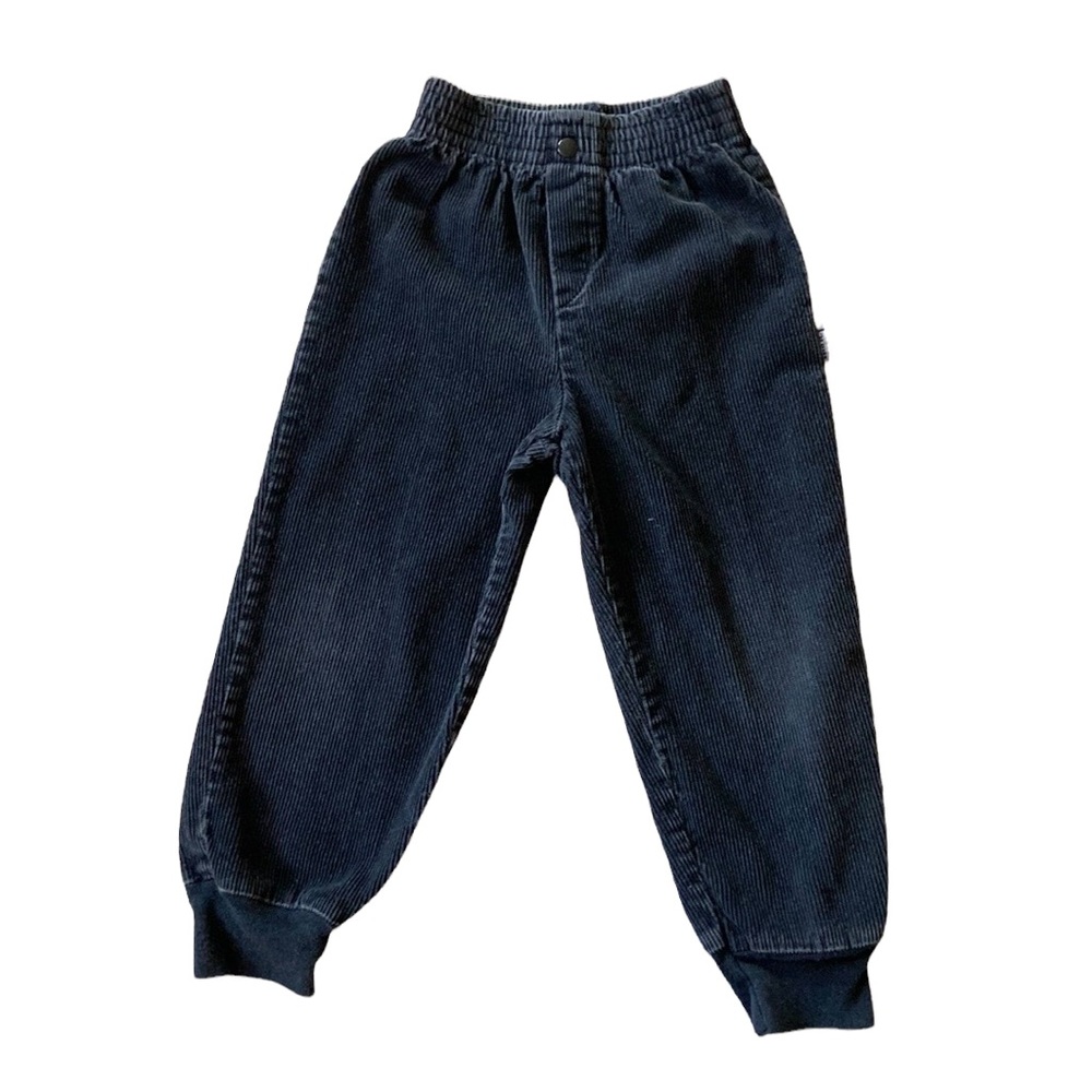 VINTAGE 90s Pants Long Corduroy Black Grey High Waist Retro Streetwear Casual